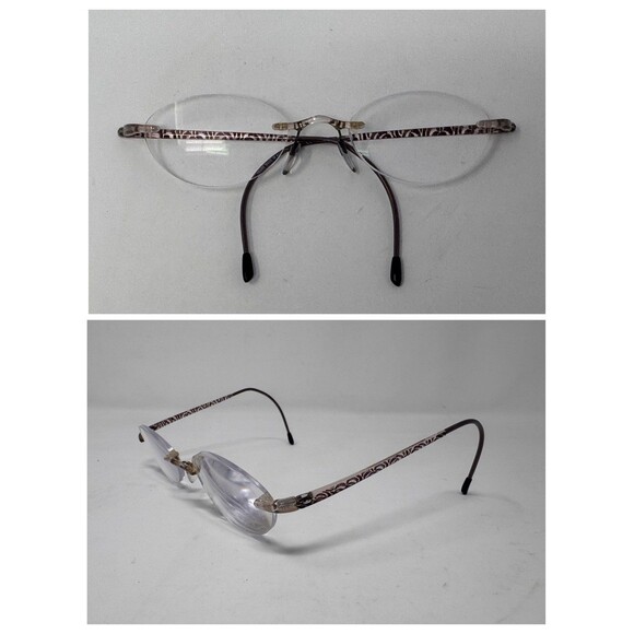 Silhouette SPX 1520 Pink Brown Rimless Eyeglass Frames 50-21-135 Austria Made main image 13